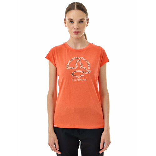 женская футболка с круглым вырезом ternua, оранжевая