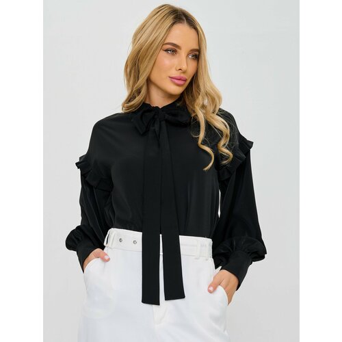 женская блузка с длинным рукавом oxilife, черная