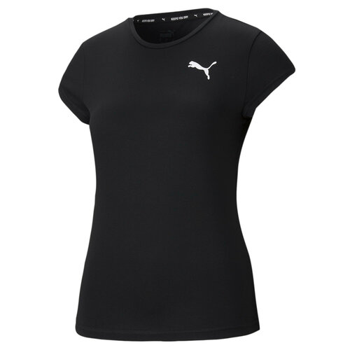 женская футболка с принтом puma, черная