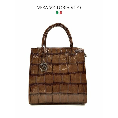 женская сумка через плечо vera victoria vito, коричневая
