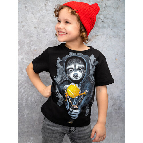 футболка с коротким рукавом mixfix для мальчика, черная