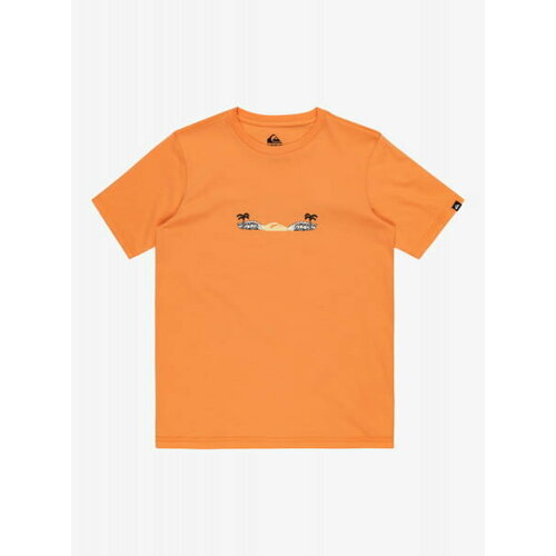 футболка с круглым вырезом quiksilver для мальчика, оранжевая
