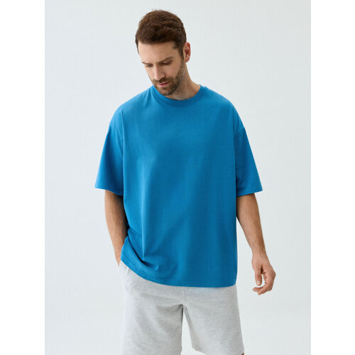 мужская футболка с круглым вырезом sela, голубая