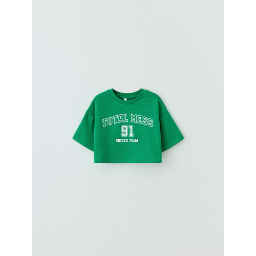 футболка с коротким рукавом sela для девочки, зеленая