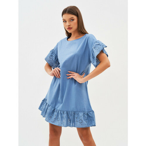 женское платье для офиса abby, голубое