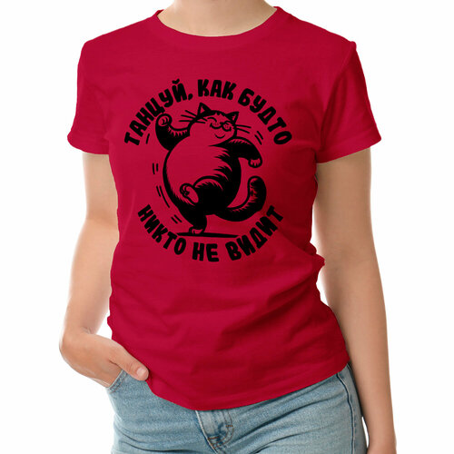женская футболка с коротким рукавом roly, красная