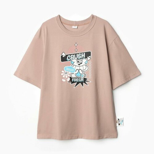 футболка minaku для девочки, бежевая