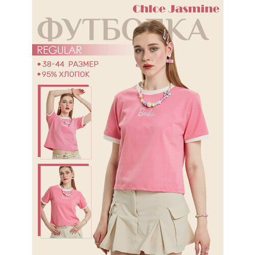 женская футболка с коротким рукавом chloe jasmine, розовая