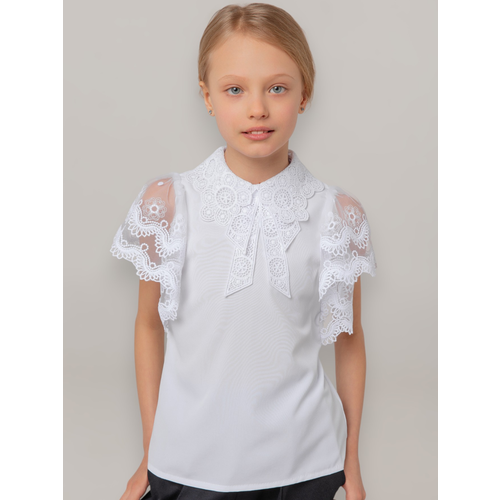 кружевные блузка gojo для девочки, белая