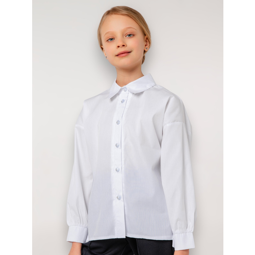 блузка с длинным рукавом gojo для девочки, белая