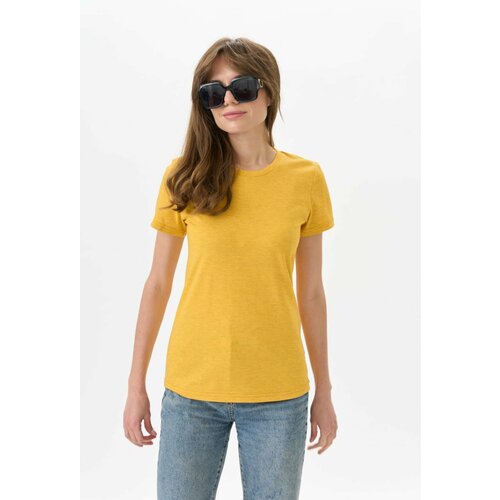 женская футболка с коротким рукавом uzcotton, желтая