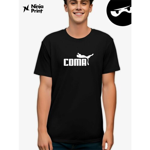 футболка с длинным рукавом ninja print, черная