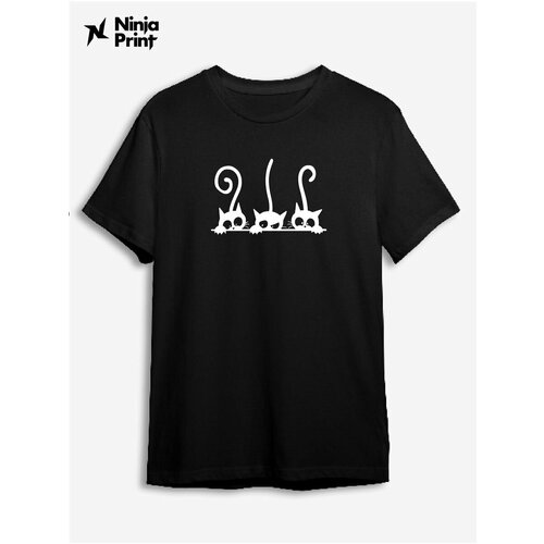 футболка с коротким рукавом ninja print, черная
