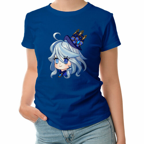 женская футболка с коротким рукавом roly, синяя