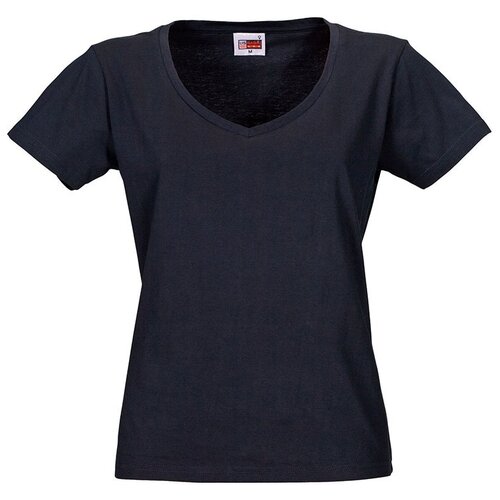женская футболка с v-образным вырезом us basic, синяя