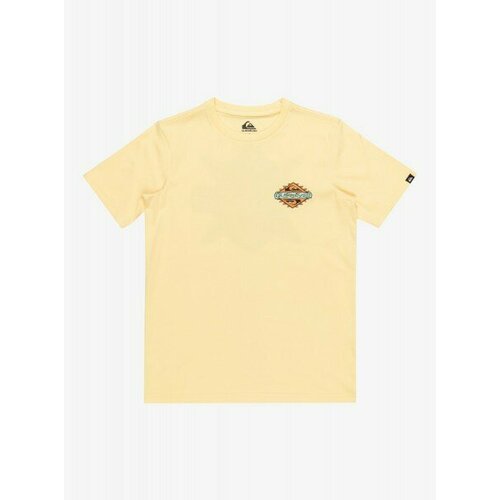 футболка с круглым вырезом quiksilver для мальчика, желтая