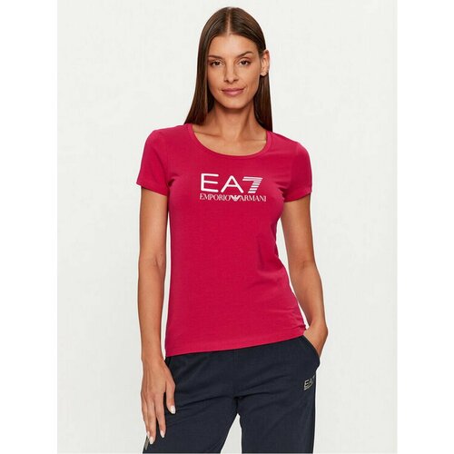 женская футболка ea7, красная