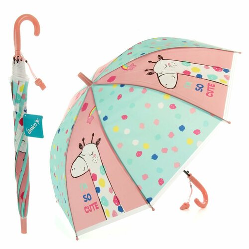 зонт-трости amico для девочки, розовый