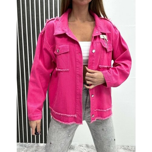 женская джинсовые куртка diffberd, розовая