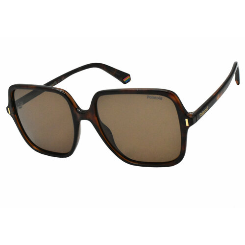 женские квадратные солнцезащитные очки polaroid, черные
