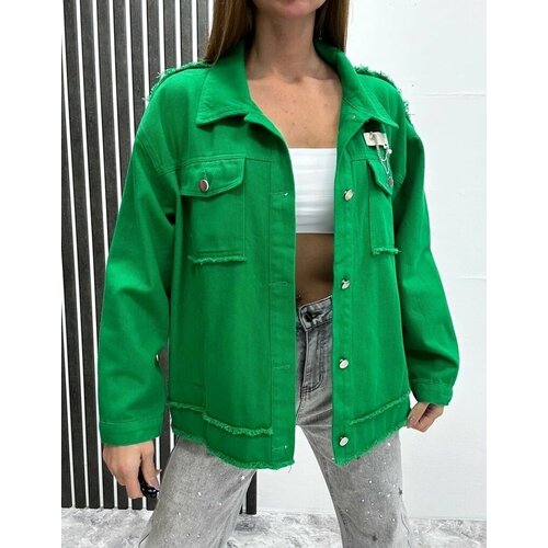 женская джинсовые куртка diffberd, зеленая