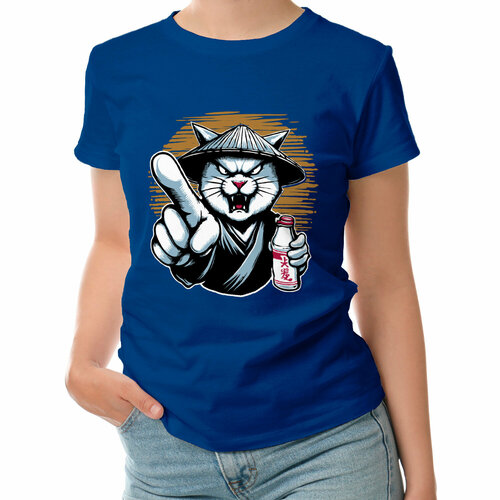 женская футболка с коротким рукавом roly, синяя