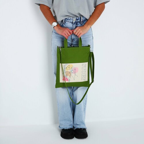 женская сумка-шоперы теропром, зеленая