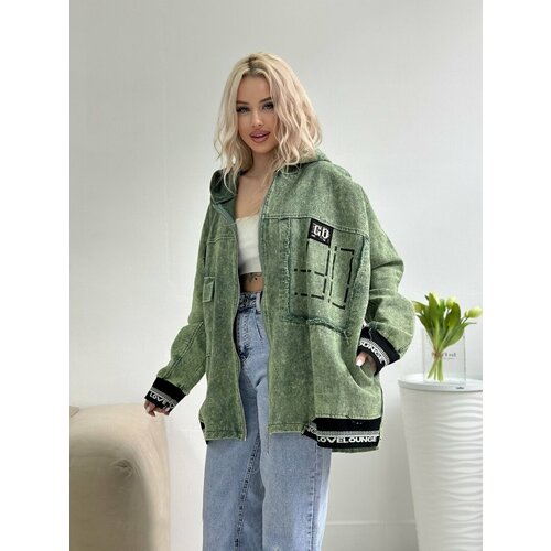 женская джинсовые куртка diffberd, зеленая