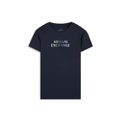 женская футболка с коротким рукавом armani exchange, синяя