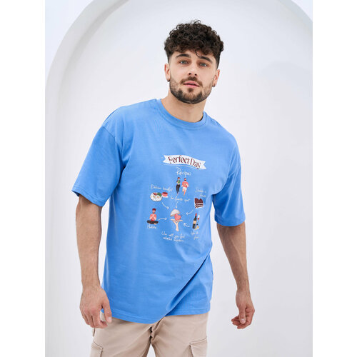 мужская футболка с принтом einstok, голубая