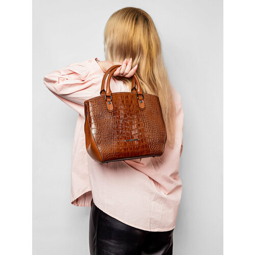 женская кожаные сумка karya, коричневая