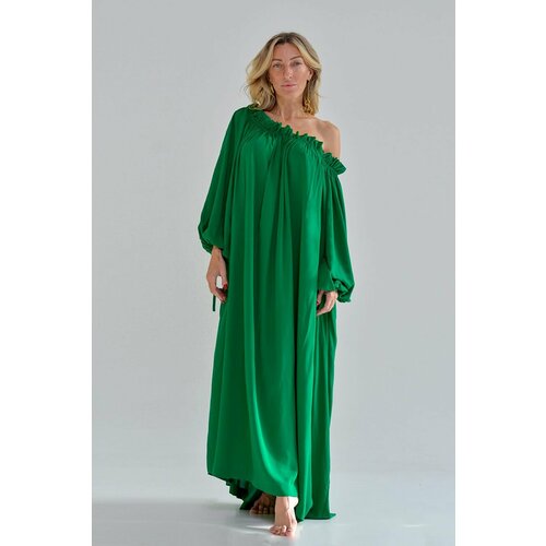 платье макси demkinalebedeva для девочки, зеленое