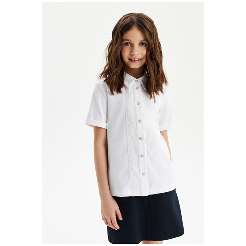 блузка с коротким рукавом silver spoon для девочки, белая