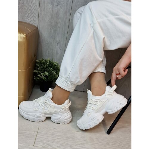 женские кроссовки на платформе salvarino, белые