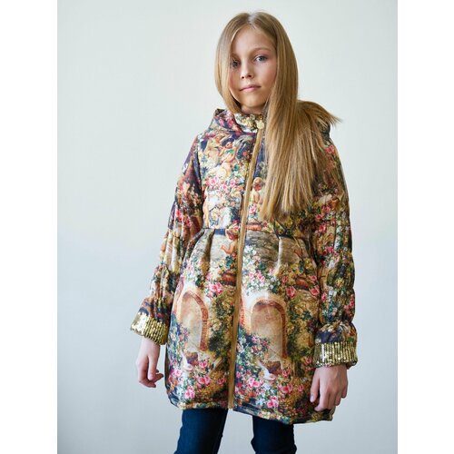 пальто удлиненные monfredo для девочки, разноцветное