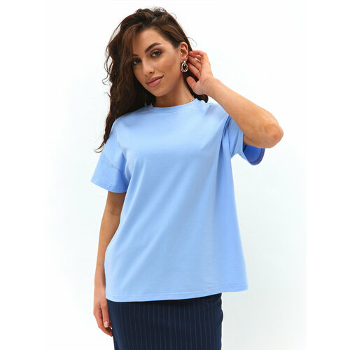 женская футболка удлиненные peche monnaie, голубая