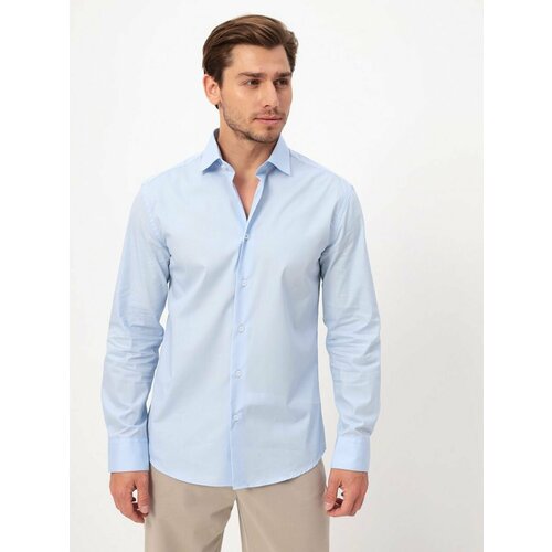 мужская рубашка с длинным рукавом greg, голубая