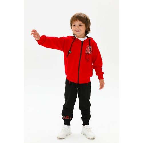 вязаные спортивный костюм superkinder для мальчика, красный