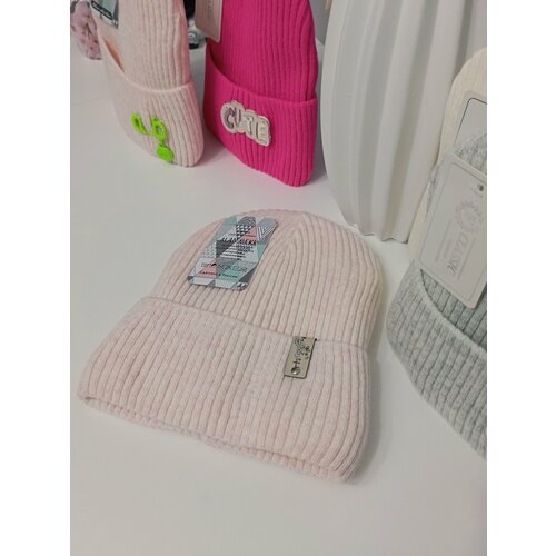 вязаные шапка нет бренда для девочки, розовая