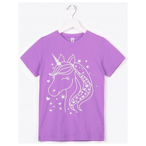 футболка happyfox для девочки, фиолетовая