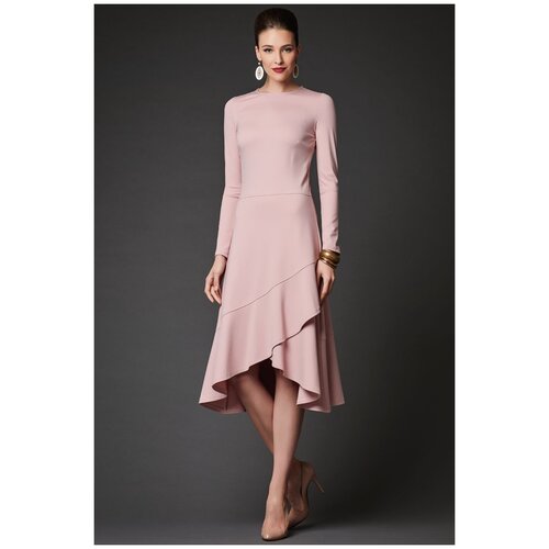 женское платье макси арт-деко, розовое