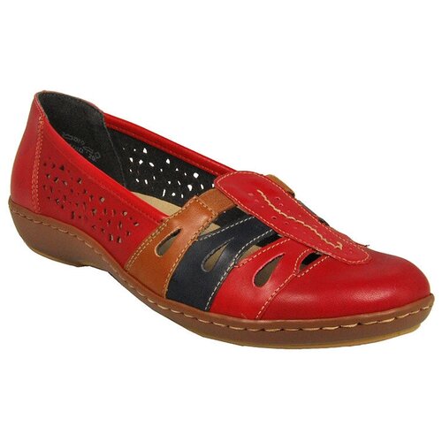 женские туфли rieker, красные