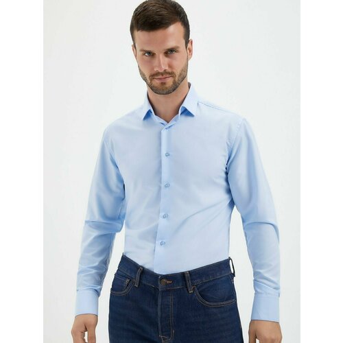 мужская рубашка с длинным рукавом grossir, голубая