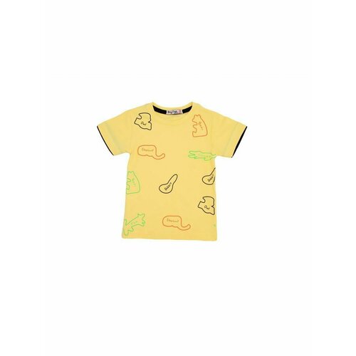 футболка с надписями superkinder для мальчика, желтая