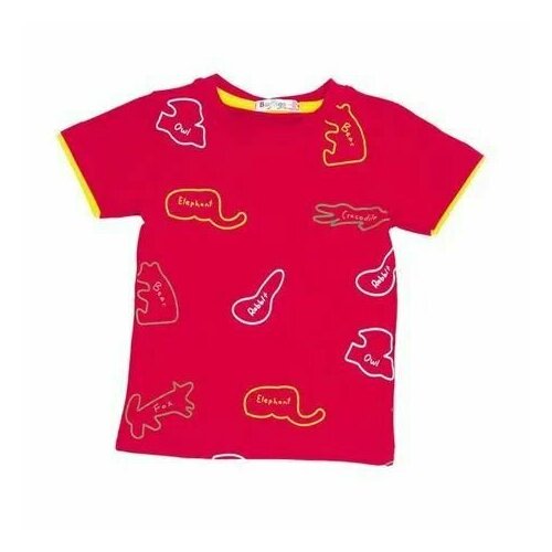 футболка с надписями superkinder для мальчика, красная