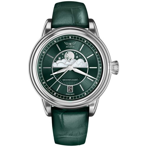 женские часы aviator, зеленые