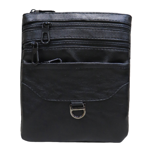 мужская кожаные сумка canevo, черная