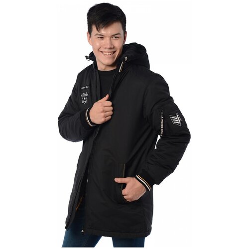 мужская куртка удлиненные indaco fashion, черная