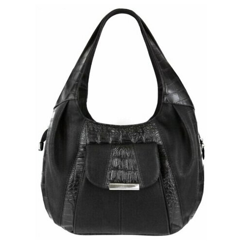 женская кожаные сумка крокус, черная