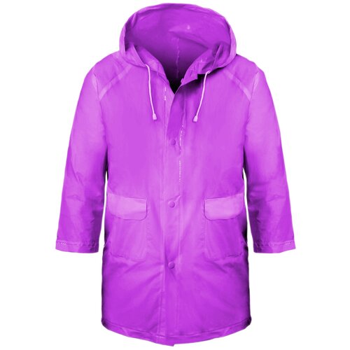 пальто с капюшоном komfi для девочки, фиолетовое